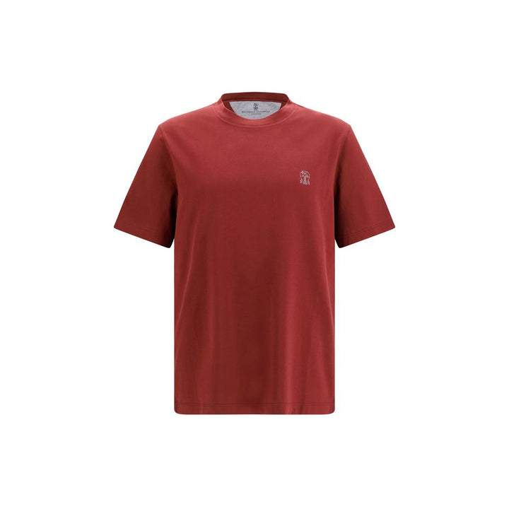 Brunello Cucinelli Bordeaux Cotton T-Shirt