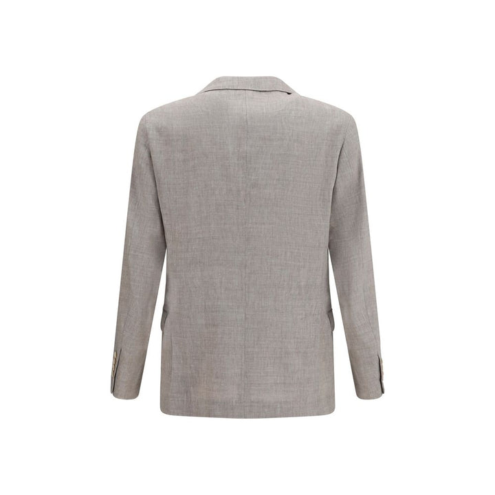 Brunello Cucinelli Beige Linen Full-Length Jacket