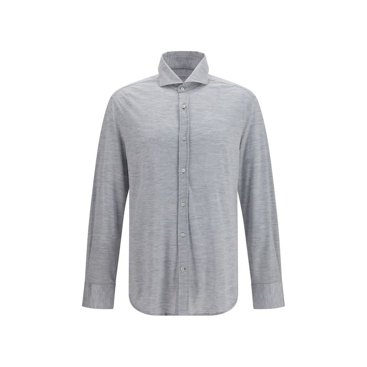 Brunello Cucinelli Gray Silk Dress Shirt