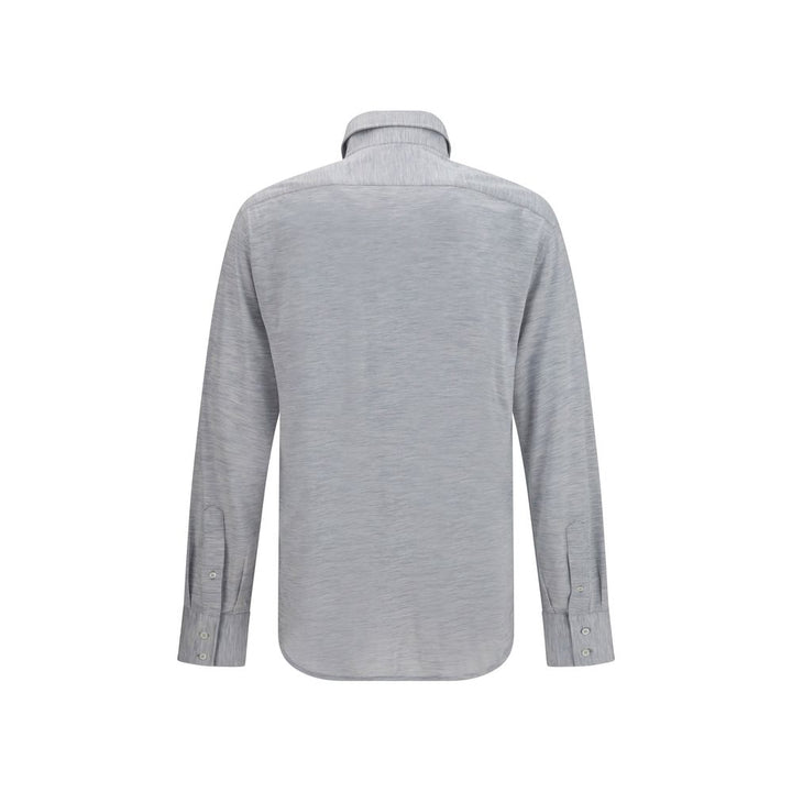 Brunello Cucinelli Gray Silk Dress Shirt