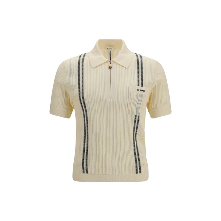 Versace Beige Cotton Polo Shirt