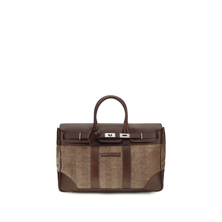 Brunello Cucinelli Brown Calf Leather Bos Taurus Luggage And Travel