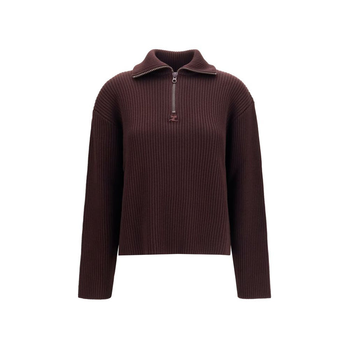 Courrèges Brown Wool Oves Aries Sweatshirt