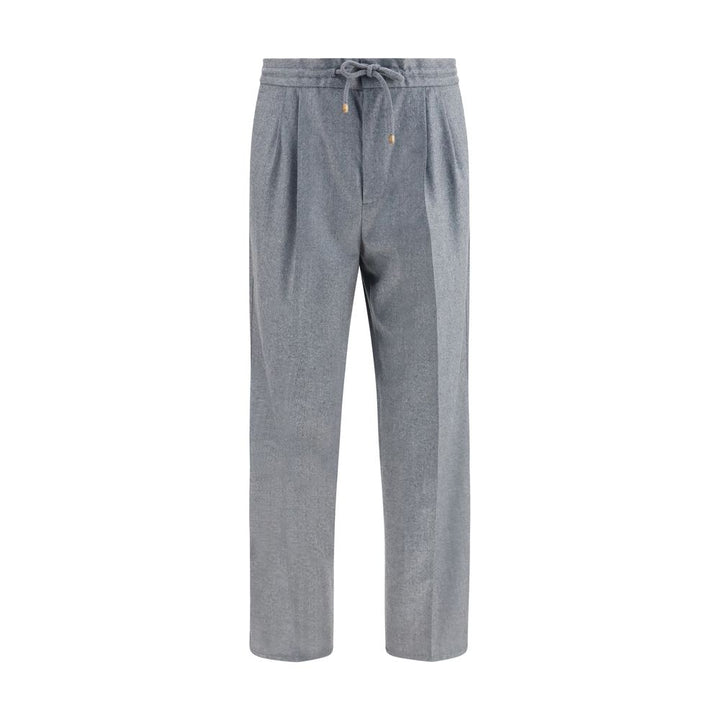 Brunello Cucinelli Gray Wool Oves Aries Casual Pants