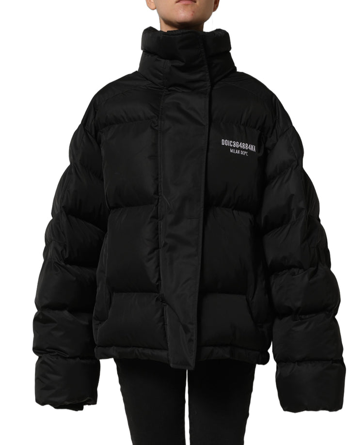 Dolce & Gabbana Black DGVIB3 Embroidered Padded Puffer Jacket