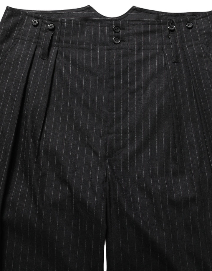 Dolce & Gabbana Black Pinstripe Wool Men Dress Trouser Pants