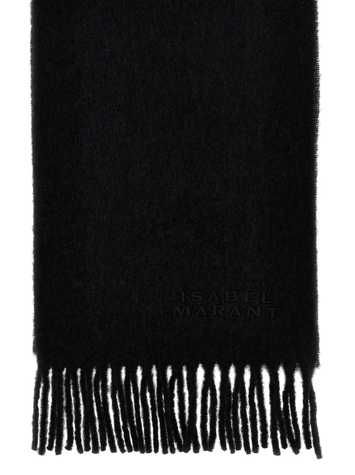 Isabel Marant Black Alpaca Leather Scarf