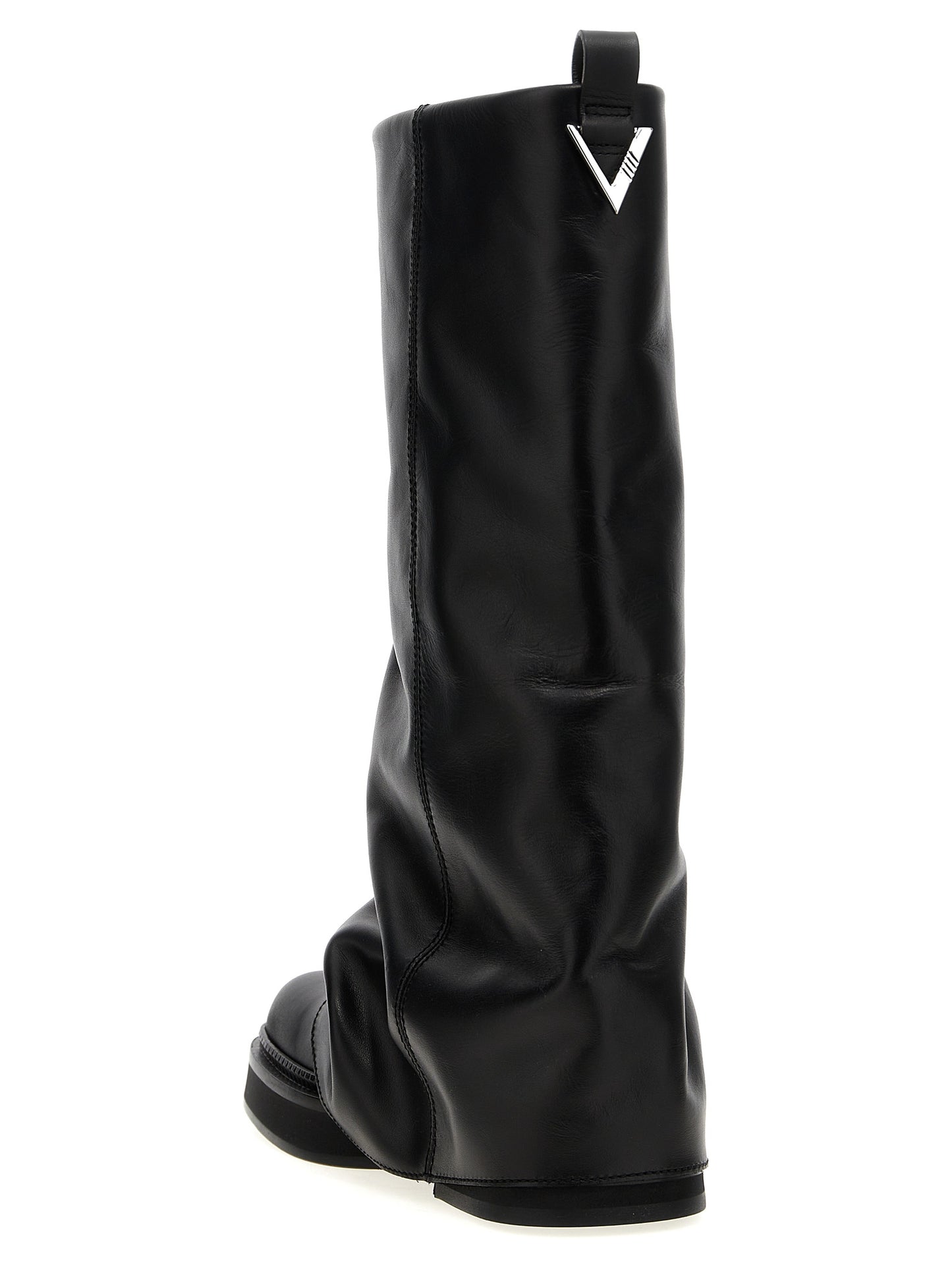The Attico Black Calfskin Over The Knee