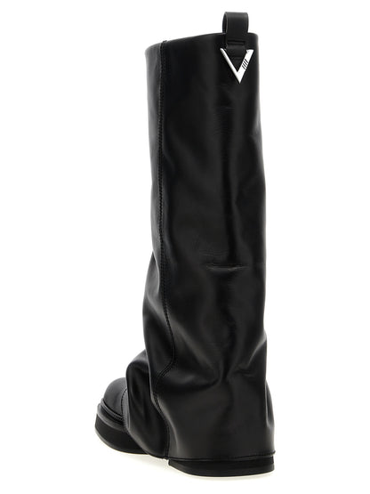 The Attico Black Calfskin Over The Knee