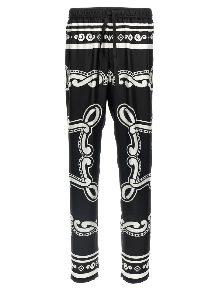 Dolce & Gabbana Bicolor Silk Casual Pants