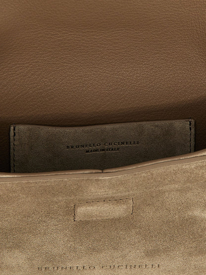 Brunello Cucinelli Gray Calfskin Clutch Bag
