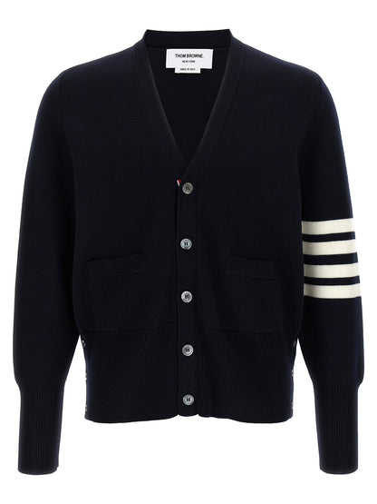 Thom Browne Blue Virgin Wool Cardigan