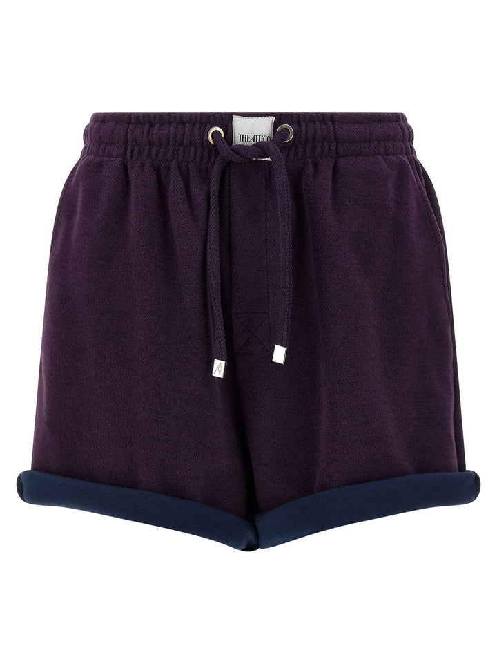 The Attico Purple Cotton Bermuda Shorts