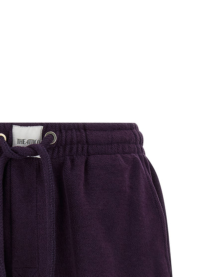 The Attico Purple Cotton Bermuda Shorts
