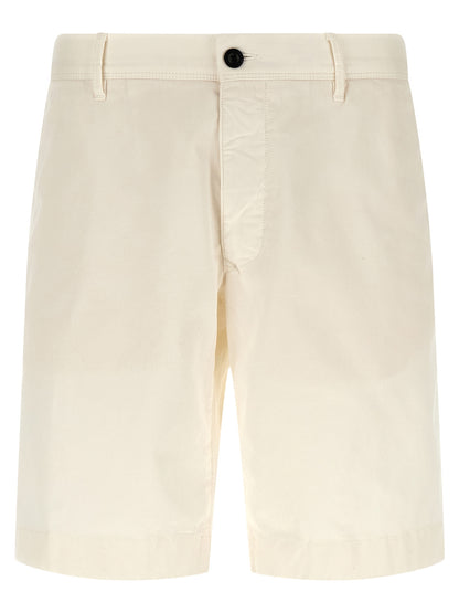 Incotex White Cotton Bermuda Shorts