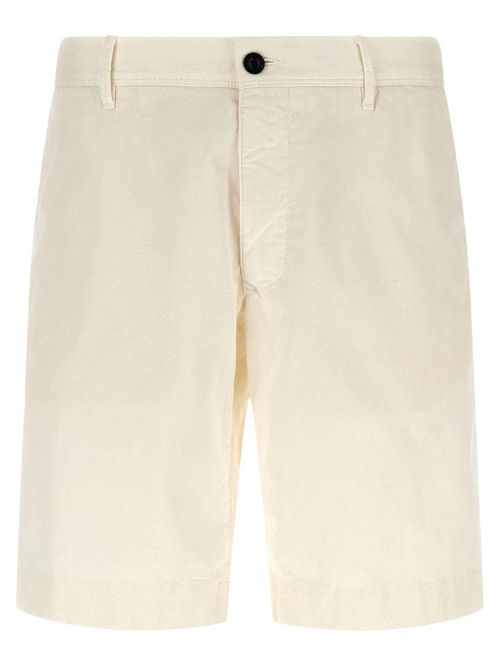 Incotex White Cotton Bermuda Shorts