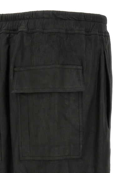 Rick Owens Black Lamb Leather Bermuda Shorts
