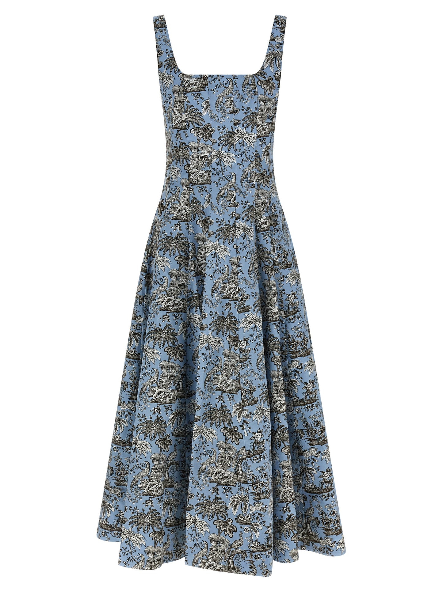 Staud Blue Cotton Midi Dress