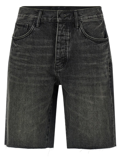 PURPLE Black Cotton Bermuda Shorts