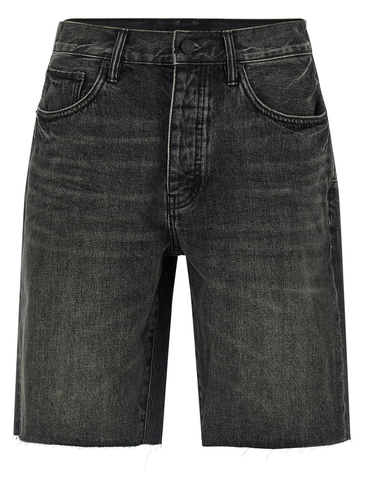 PURPLE Black Cotton Bermuda Shorts