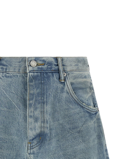 PURPLE Blue Cotton Bermuda Shorts