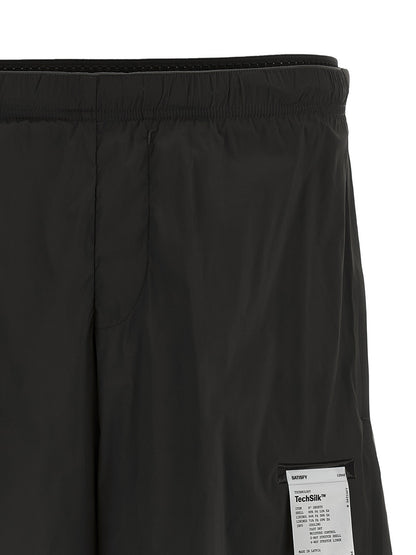 SATISFY Black Nylon Bermuda Shorts