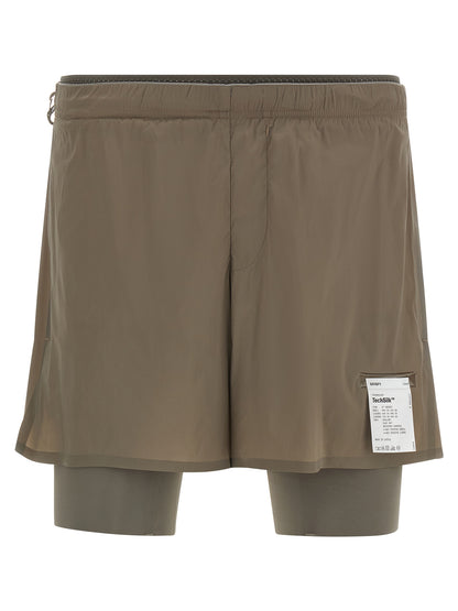 SATISFY Brown Nylon Bermuda Shorts