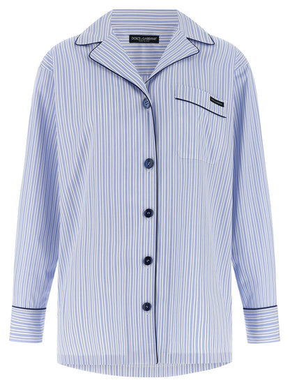 Dolce & Gabbana Blue Cotton Blouse
