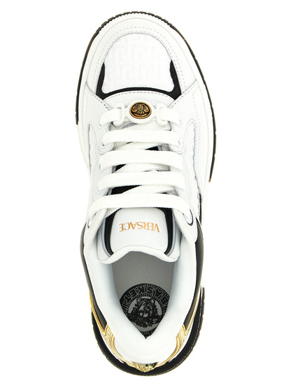 Versace Bicolor Leather Low Top Sneakers
