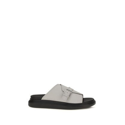 Alexander McQueen Gray Calf Leather Bos Taurus Platform Sandals