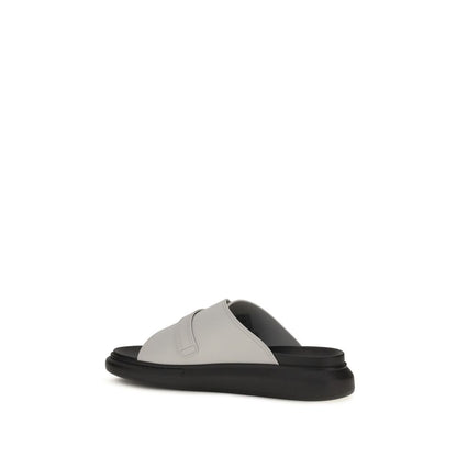 Alexander McQueen Gray Calf Leather Bos Taurus Platform Sandals