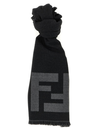 Fendi Black Virgin Wool Scarf