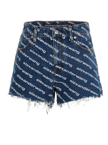 DENIM X ALEXANDER WANG Blue Cotton Bermuda Shorts