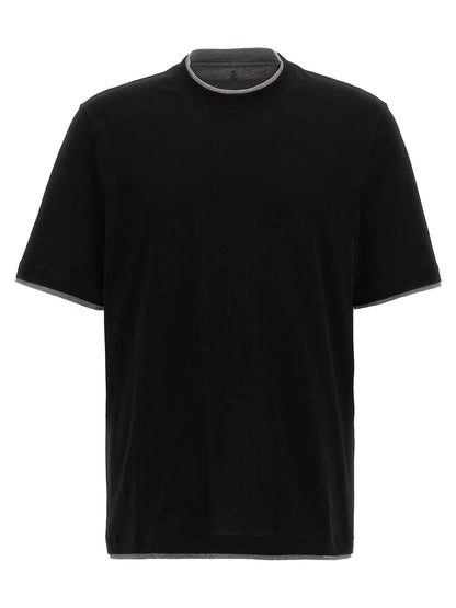 Brunello Cucinelli Black Cotton T-Shirt