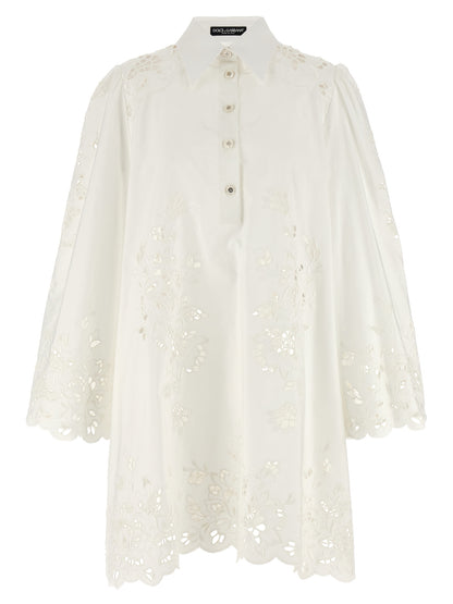 Dolce & Gabbana White Cotton Short Dress