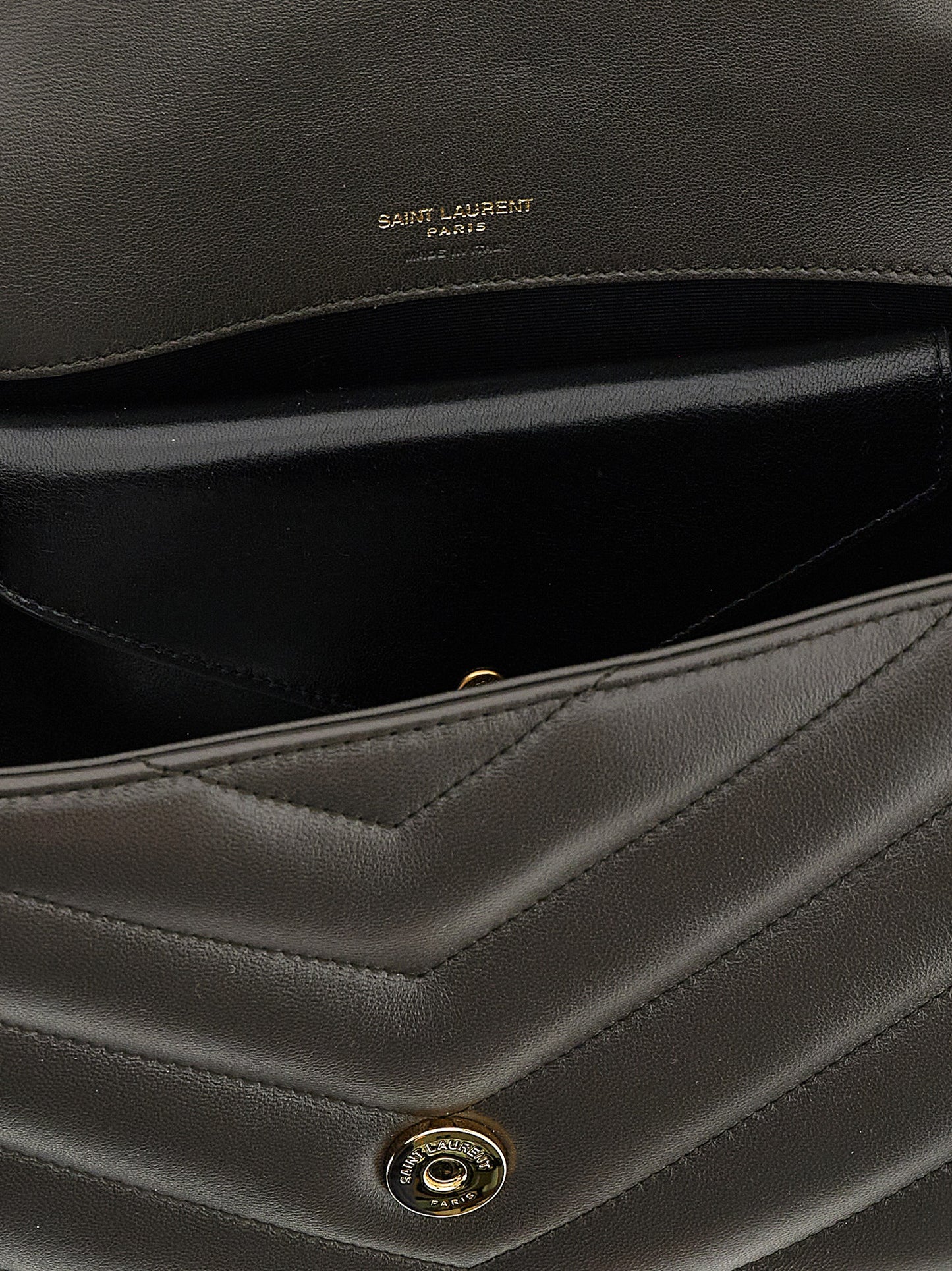 Saint Laurent Brown Lamb Leather Shoulder Bag