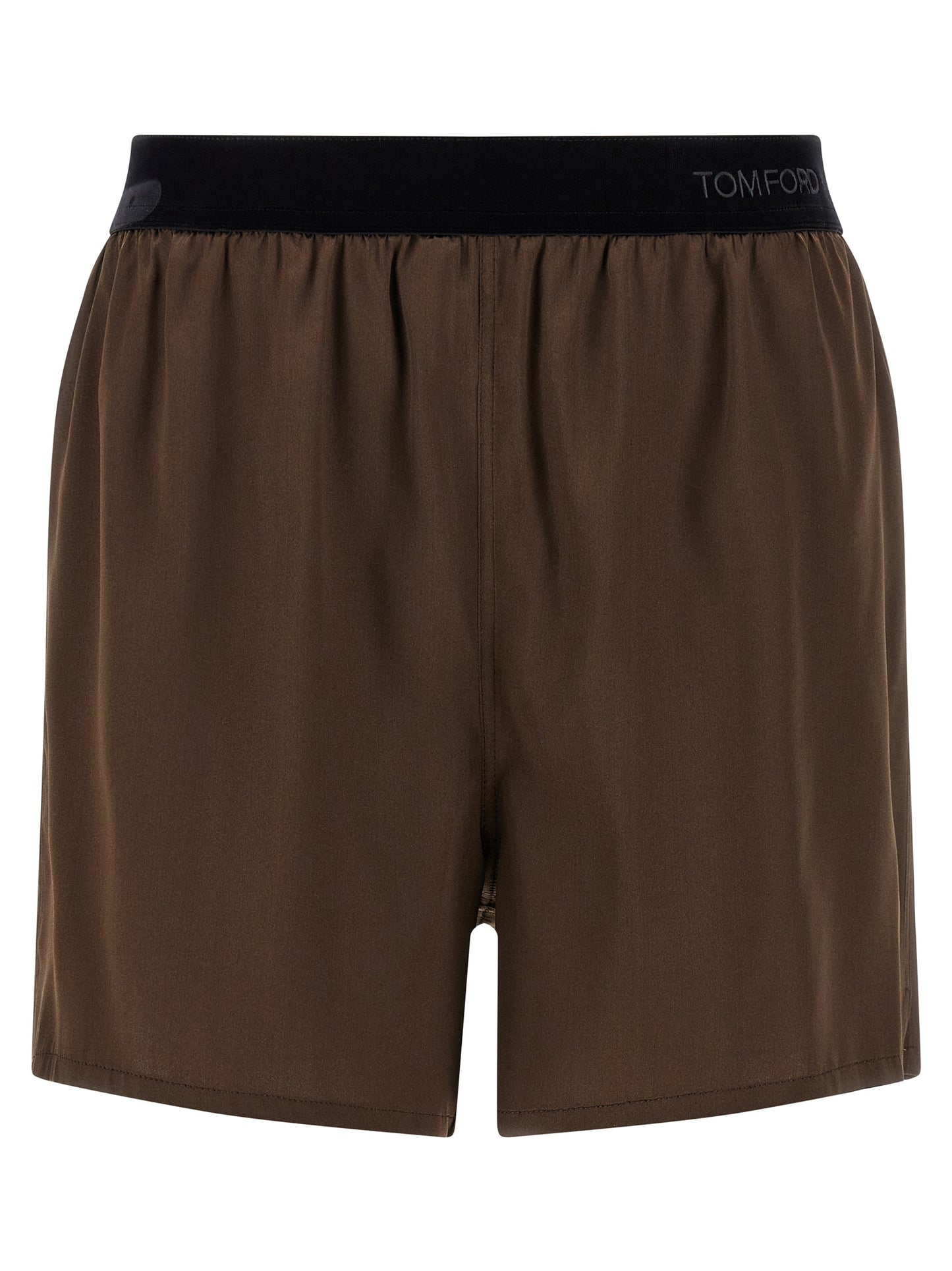 Tom Ford Brown Silk Bermuda Shorts
