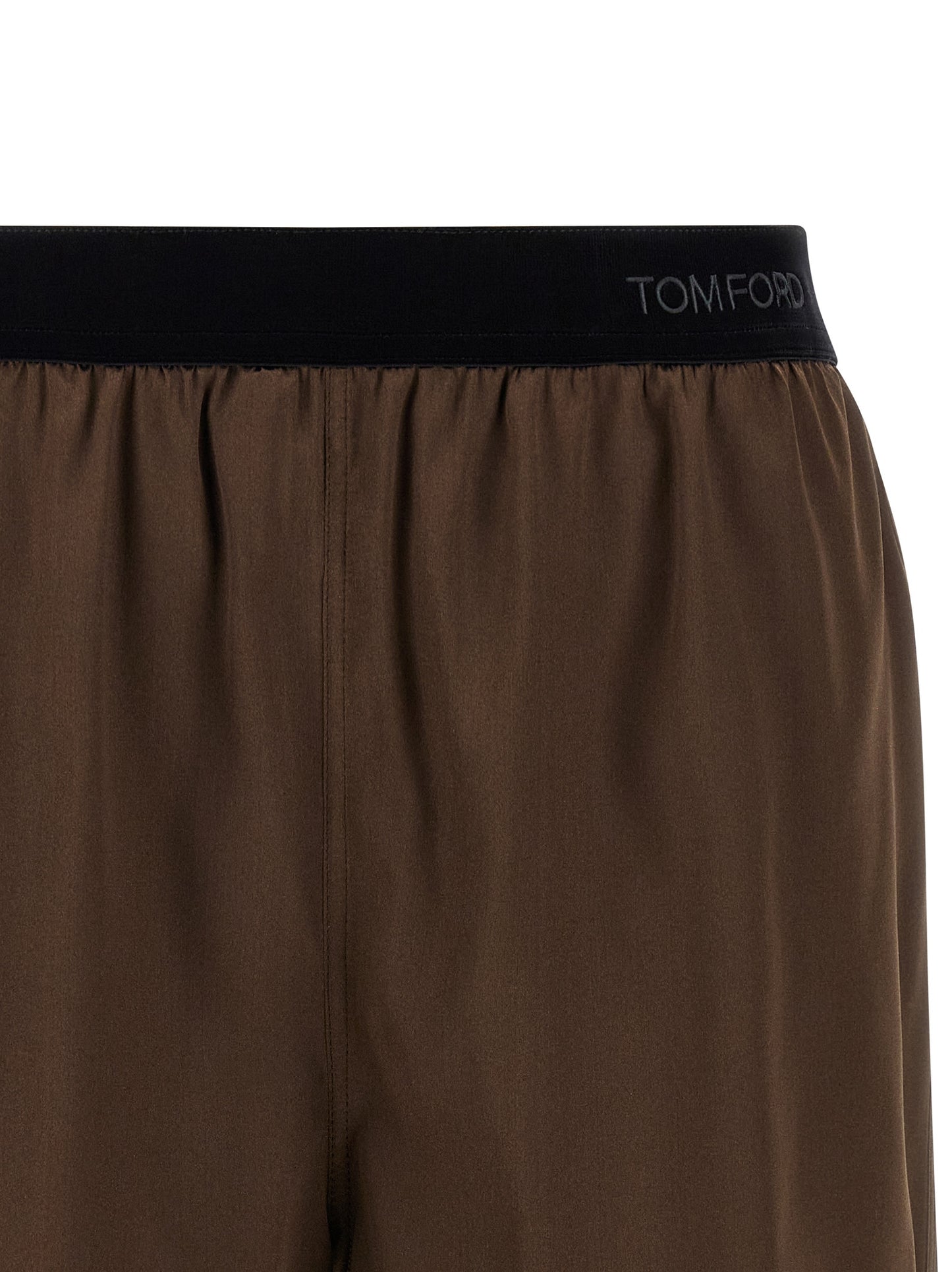 Tom Ford Brown Silk Bermuda Shorts