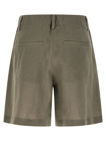 Brunello Cucinelli Bicolor Linen Bermuda Shorts