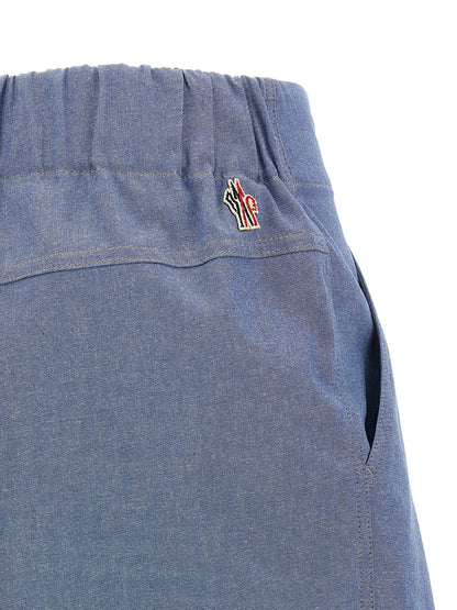Moncler Grenoble Blue Cotton Bermuda Shorts