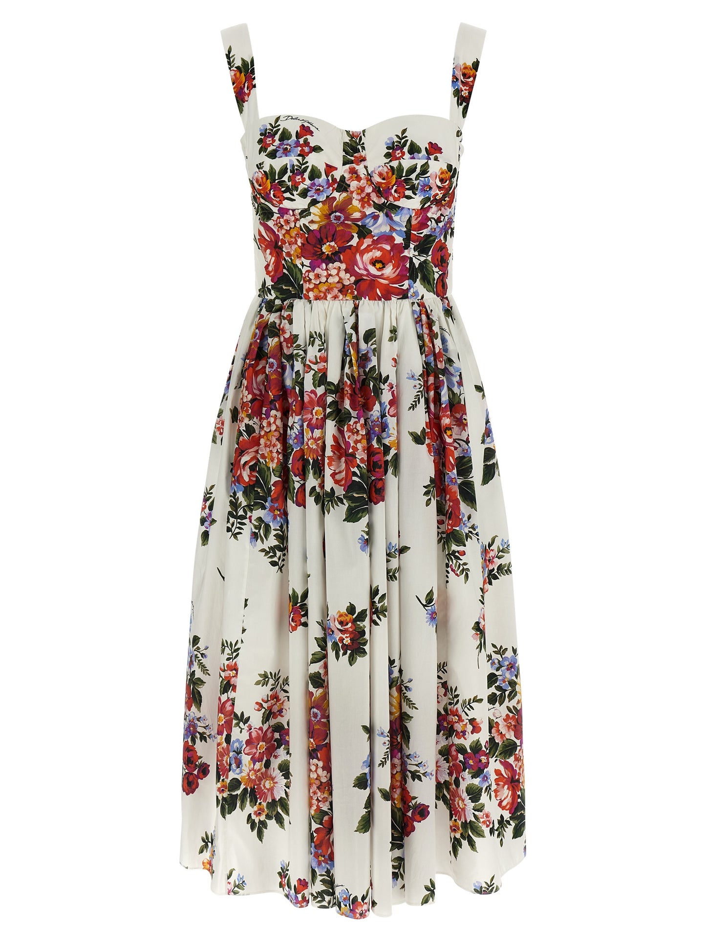 Dolce & Gabbana White Cotton Midi Dress