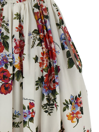 Dolce & Gabbana White Cotton Midi Dress
