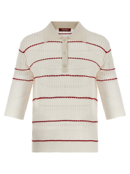 Max Mara White Silk Polo Shirt