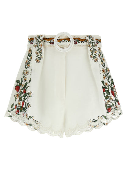 FARM RIO White Viscose Bermuda Shorts