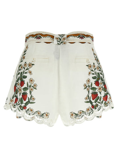 FARM RIO White Viscose Bermuda Shorts