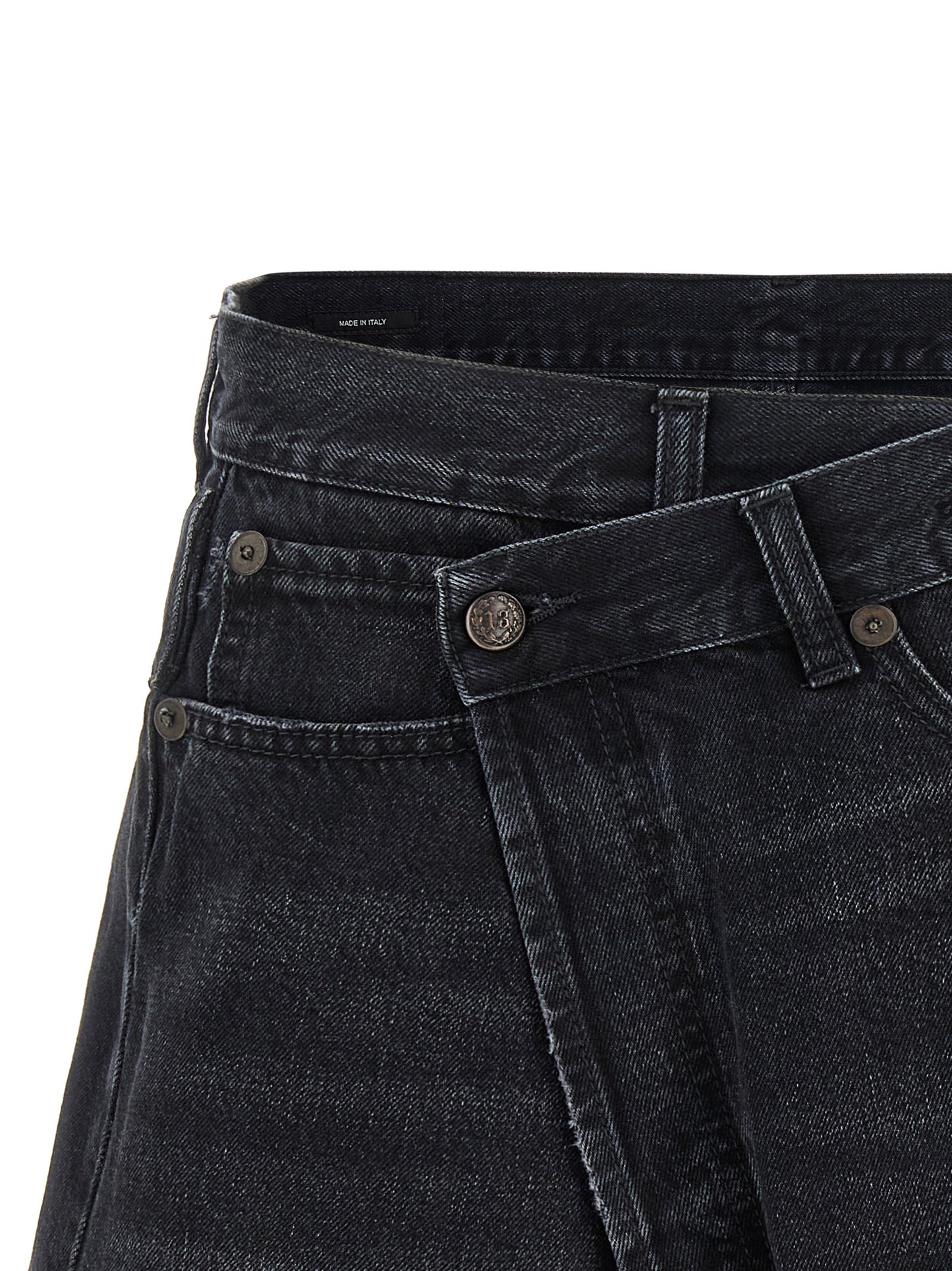 R13 Black Cotton Bermuda Shorts