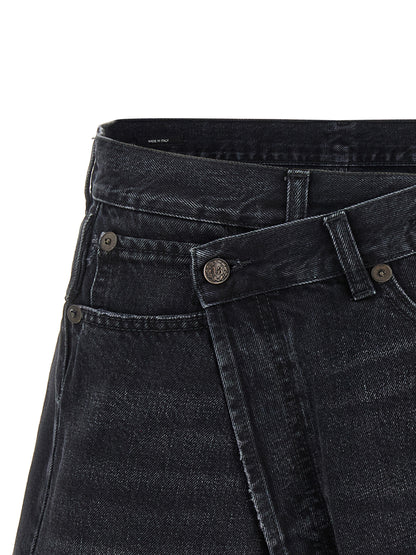 R13 Black Cotton Bermuda Shorts