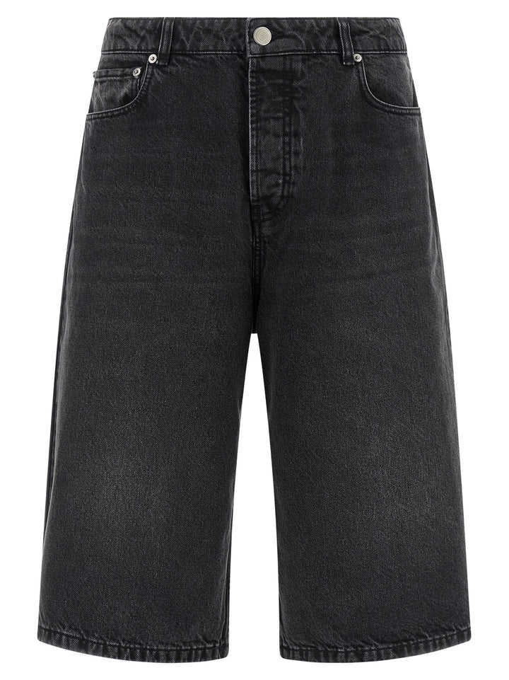 Ami Paris Black Cotton Bermuda Shorts
