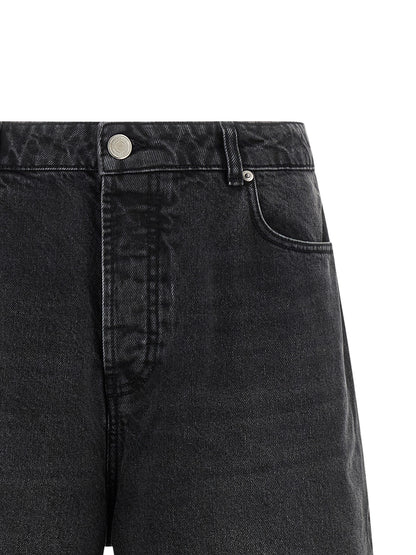 Ami Paris Black Cotton Bermuda Shorts