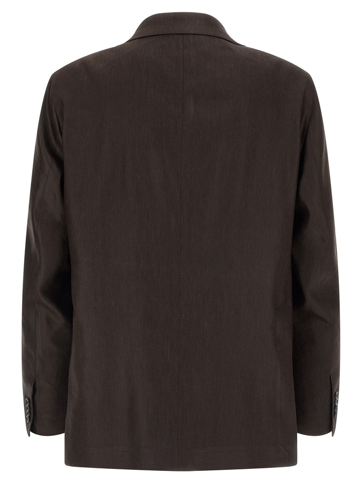 Tagliatore Brown Linen Two-Piece Suit